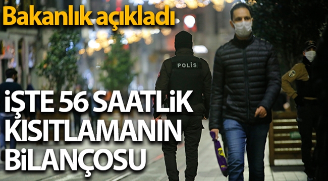 İçişleri Bakanlığı, 56 saatlik kısıtlamanın bilançosunu açıkladı