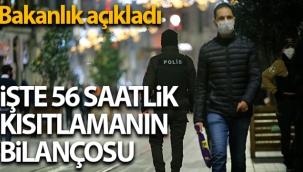 İçişleri Bakanlığı, 56 saatlik kısıtlamanın bilançosunu açıkladı