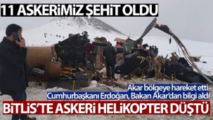 Bitlis'te askeri helikopter düştü: 11 askerimiz şehit oldu