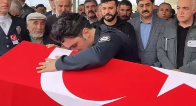 Şehit polise eşinden kahreden veda