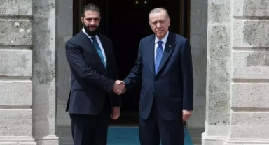 Cumhurbaşkanı Erdoğan ile Şara Dolmabahçe'de görüştü