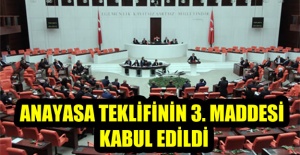 Anayasa teklifinin 3. maddesi kabul edildi