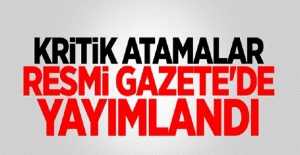 Atama kararları Resmi Gazetede yayımlandı