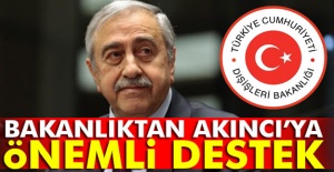 Bakanlık'tan Akıncı'ya Destek!
