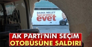 AK Parti'nin seçim otobüsüne saldırı