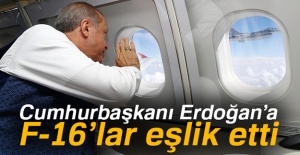 Cumhurbaşkanı Erdoğan’a F-16’lar eşlik etti