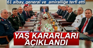 61 albay, general ve amiralliğe terfi etti