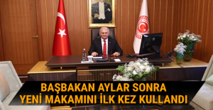 Başbakan, Meclis'te yeni makamını ilk kez kullandı