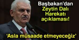 Başbakan'dan Zeytin dalı Harekatı Açıklaması!