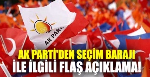 AK Parti'den flaş seçim barajı ve ittifak açıklaması!