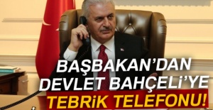 Başbakan Binali Yıldırım'dan, Devlet Bahçeli'ye tebrik telefonu