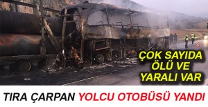 Yolcu otobüsü tıra çarptı: ölü, yaralılar var