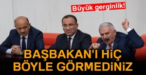 Büyük gerginlik! Başbakan'ı hiç böyle görmediniz
