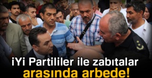 İYİ Partililer ile zabıtalar arasında arbede