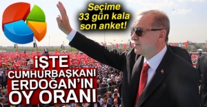 Seçime 33 gün kala son anket! İşte Erdoğan'ın oy oranı
