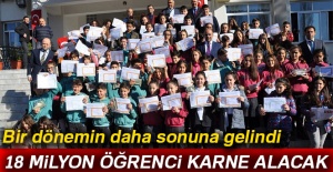 18 milyon öğrenci karne alıyor