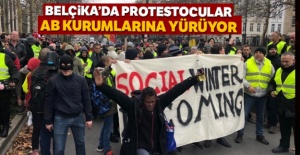 Belçika'da protestocular AB kurumlarına yürüyor