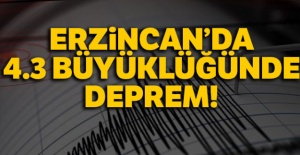 Erzincan'da 4.3 büyüklüğünde deprem