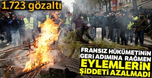 Fransa'daki eylemlerde bin 723 kişi gözaltına alındı