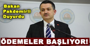 Bakan Pakdemirli duyurdu: Ödemeler başlıyor!