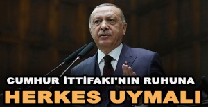 Cumhurbaşkanı Erdoğan: 'Cumhur İttifakı'nın ruhuna herkes uymalı'