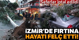 İzmir'i fırtına vurdu, kentte alarm verildi