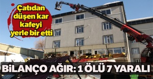 Çatıdan düşen kar kafeyi çökertti: 1 ölü, 7 yaralı