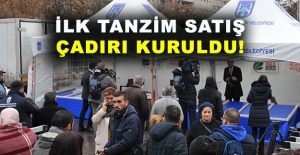İlk tanzim satış çadırı kuruldu