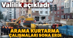 Valilik açıkladı: Arama kurtarma çalışmaları sona erdi