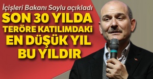 Bakan Soylu: 'Son 30 yılda teröre katılımdaki en düşük yıl bu yıldır'