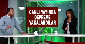 Canlı yayında depreme yakalandılar