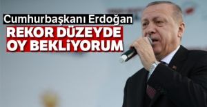 Cumhurbaşkanı Erdoğan: 'Rekor düzeyde oy bekliyorum'