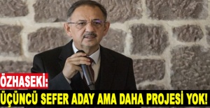 Özhaseki: Üçüncü sefer aday ama daha projesi yok!