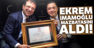 Ekrem İmamoğlu mazbatasını aldı