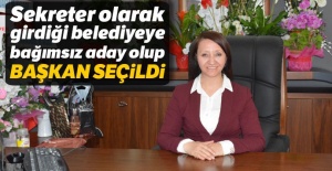 Sekreter olarak girdiği belediyeye başkan oldu