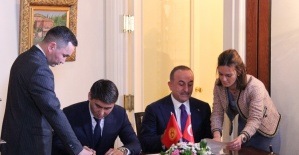 Çavuşoğlu- Aydarbekov ortak basın toplantısı