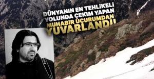 Dünyanın en tehlikeli yolunda çekim yapan muhabir uçurumdan yuvarlandı!