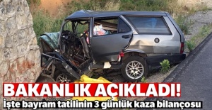 Bakanlık açıkladı! Bayram tatilinin 3 günlük kaza bilançosu