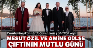 Cumhurbaşkanı Erdoğan, futbolcu Mesut Özil'in nikah şahidi oldu