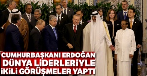 Cumhurbaşkanı Erdoğan dünya liderleriyle ikili görüşmeler yaptı