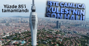 Yüzde 85'i tamamlanan Çamlıca Kulesi havadan görüntülendi