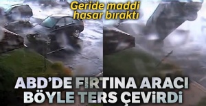 ABD'de fırtına aracı ters çevirdi