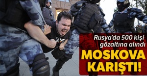Rusya'da protestolarda 500 kişi gözaltına alındı