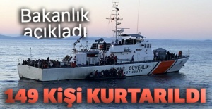 Bakanlık açıkladı: 149 kişi kurtarıldı
