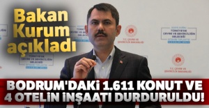 Bakan Kurum: 'Bin 611 konut ve 4 otelin inşaatı durduruldu'