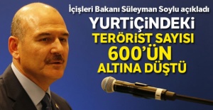 İçişleri Bakanı Soylu açıkladı: Yurtiçindeki terörist sayısı 600'ün altına düştü