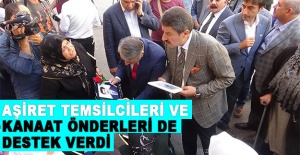 Aşiret temsilcileri ve kanaat önderleri de destek verdi