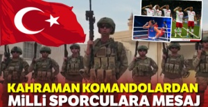 Tel Abyad'taki askerlerimizden milli sporculara mesaj