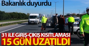 31 şehire giriş-çıkış yasağı uzadı