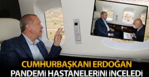 Cumhurbaşkanı Erdoğan, pandemi hastanelerini havadan inceledi